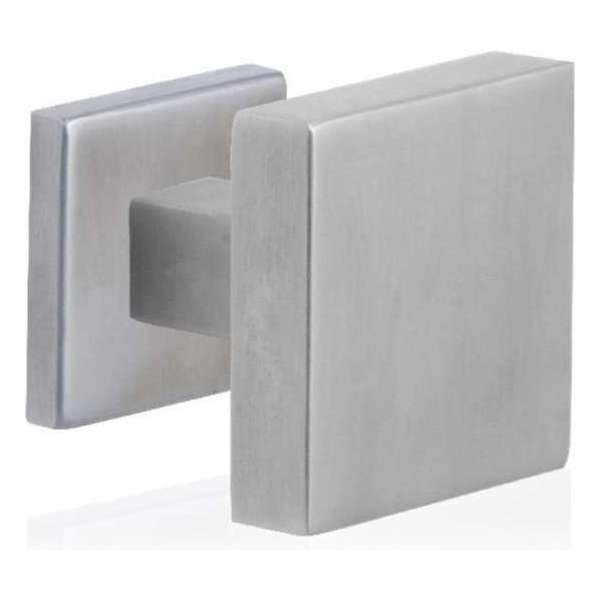 GPF Vierkante voordeurknop 70x70mm op rozet 53x53x8mm