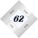 RVS + plexiglas naambord 212 x 212 mm