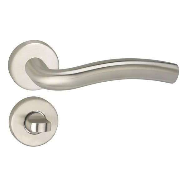 Impresso Conway Deurklink – Deurbeslag – Rond – Rozet met Toiletsluiting – Zilver Impresso Conway Deurklink – Deurbeslag – Rond – Rozet met Toiletsluiting – Zilver