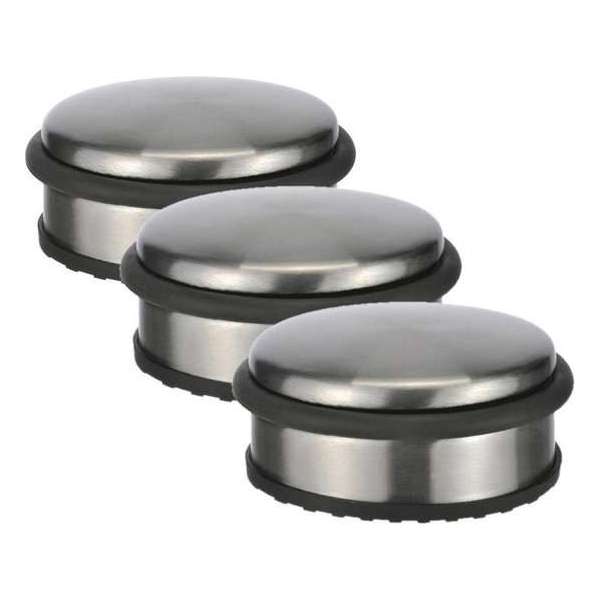 6x stuks deurstoppers rond metaal 10 x 4 cm - Deurstop/deurvastzetter 6x stuks deurstoppers rond metaal 10 x 4 cm - Deurstop/deurvastzetter