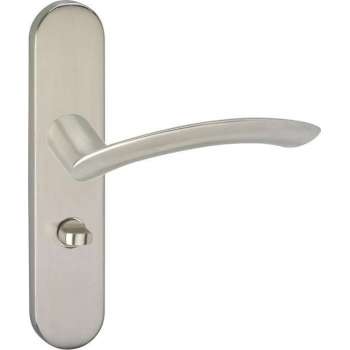 Impresso Watton Deurklink – Deurbeslag – Ovaal – Deurschild met Toiletsluiting – Zilver