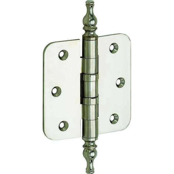 Kogellagerscharnier ronde hoek 76x76mm nikkel glans vaas Kogellagerscharnier ronde hoek 76x76mm nikkel glans vaas