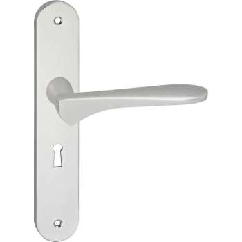Impresso Watford Deurklink – Deurbeslag – Ovaal – Deurschild met Schroeven en Sleutelgat – Aluminium