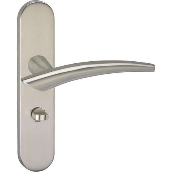 Impresso Sheffield Deurklink – Deurbeslag – Ovaal – Deurschild met Toiletsluiting – Zilver Impresso Sheffield Deurklink – Deurbeslag – Ovaal – Deurschild met Toiletsluiting – Zilver