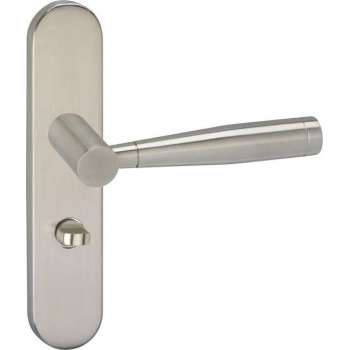 Impresso Retford Deurklink – Deurbeslag – Ovaal – Deurschild met Toiletsluiting – Zilver