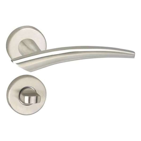 Impresso Sheffield Deurklink – Deurbeslag – Rond – Rozet met Toiletsluiting – Zilver Impresso Sheffield Deurklink – Deurbeslag – Rond – Rozet met Toiletsluiting – Zilver