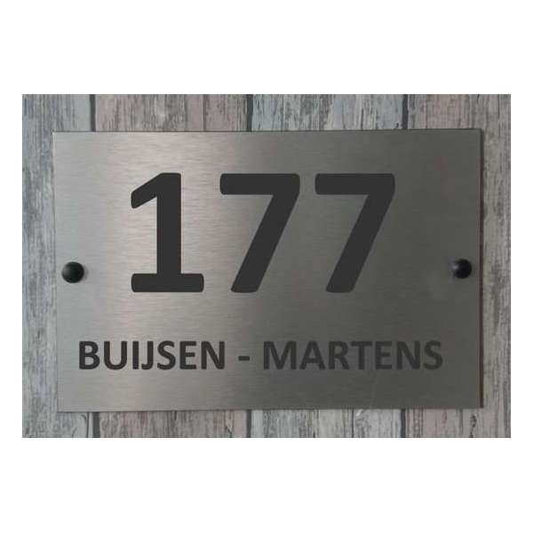 Naambordje voordeur RVS|Naambord 20x30cm Naambordje voordeur RVS|Naambord 20x30cm