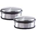 Set van 4x stuks Rvs deurstoppers rond 10 x 4,5 cm - Deurstoppers 1,15 kg