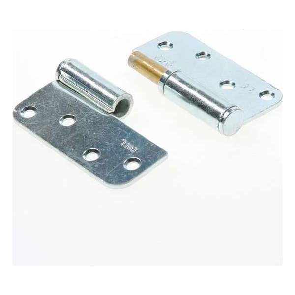 Axa Kogelstiftpaumelle topcoat gegalvaniseerd ronde hoeken links 89 x 89 x 3mm 1203-35-23/E Axa Kogelstiftpaumelle topcoat gegalvaniseerd ronde hoeken links 89 x 89 x 3mm 1203-35-23/E