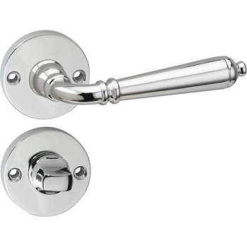 Impresso Queens Deurklink – Deurbeslag – Rond – Rozet met Toiletsluiting – Chroom