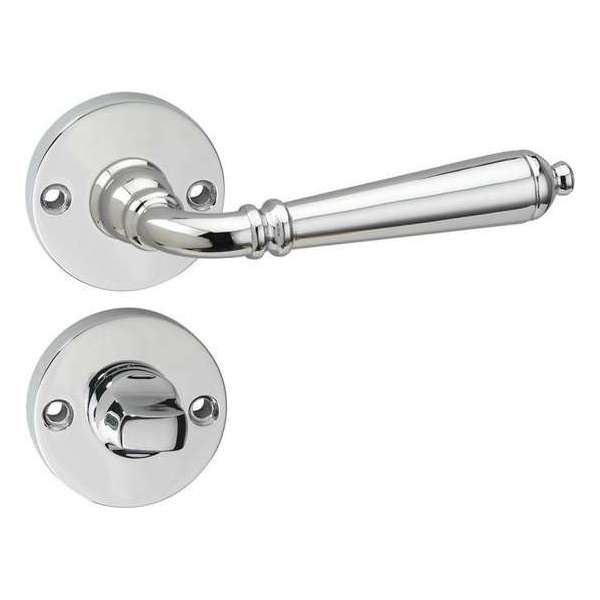 Impresso Queens Deurklink – Deurbeslag – Rond – Rozet met Toiletsluiting – Chroom Impresso Queens Deurklink – Deurbeslag – Rond – Rozet met Toiletsluiting – Chroom