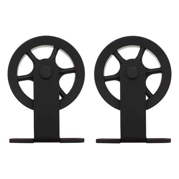 Intersteel Set van 2 hangrollen Wheel Top 170 mm mat zwart Intersteel Set van 2 hangrollen Wheel Top 170 mm mat zwart
