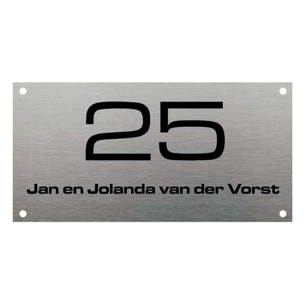 RVS naambordje voordeur | RVS naamplaatje 20x10cm RVS naambordje voordeur | RVS naamplaatje 20x10cm