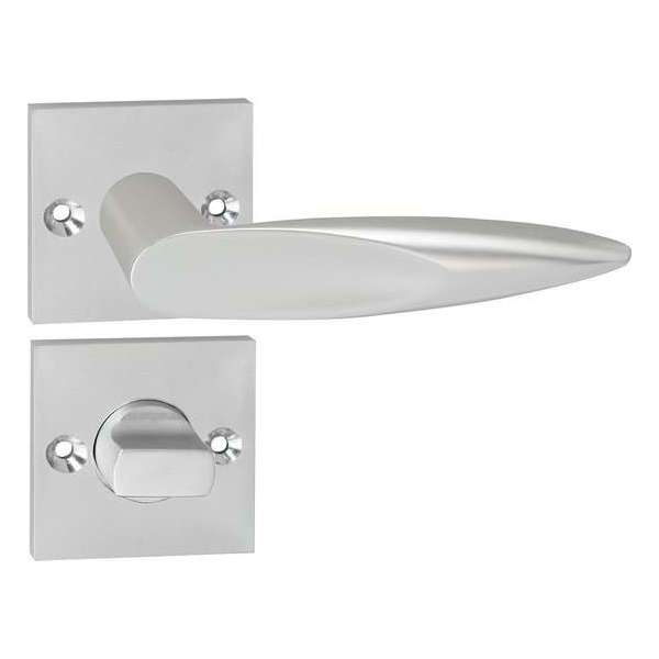 Impresso Sutton Deurklink – Deurbeslag – Vierkant – Rozet met Schroeven en Toiletsluiting – Aluminium Impresso Sutton Deurklink – Deurbeslag – Vierkant – Rozet met Schroeven en Toiletsluiting – Aluminium