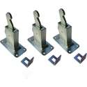 3x stuks deurvastzetter / deurvastzetters staal verzinkt wandmodel met opvangoog - 12 x 6 x 15 cm -montage aan wand
