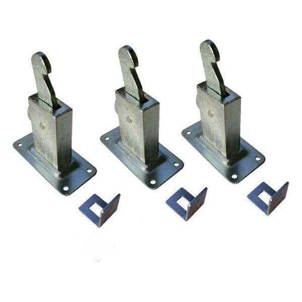 3x stuks deurvastzetter / deurvastzetters staal verzinkt wandmodel met opvangoog - 12 x 6 x 15 cm -montage aan wand 3x stuks deurvastzetter / deurvastzetters staal verzinkt wandmodel met opvangoog - 12 x 6 x 15 cm -montage aan wand
