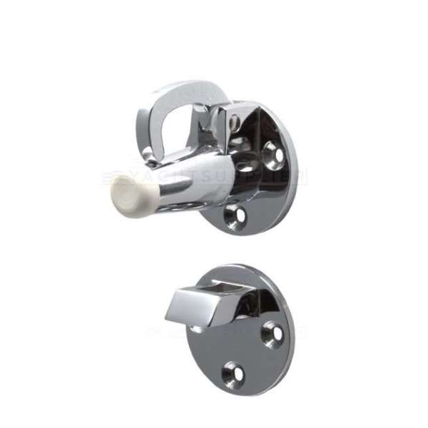 Deurvastzetter - met valhaak - 38mm - Messing gepolijst chroom - S&B - 251300.6 Deurvastzetter - met valhaak - 38mm - Messing gepolijst chroom - S&B - 251300.6