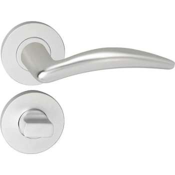 Impresso Windsor Deurklink – Deurbeslag – Rond – Rozet met Toiletsluiting – Aluminium