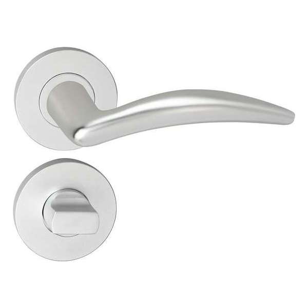 Impresso Windsor Deurklink – Deurbeslag – Rond – Rozet met Toiletsluiting – Aluminium Impresso Windsor Deurklink – Deurbeslag – Rond – Rozet met Toiletsluiting – Aluminium