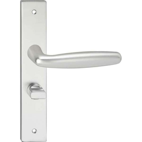 Impresso Cambridge Deurklink – Deurbeslag – Vierkant – Deurschild met Schroeven en Toiletsluiting – Zilver Impresso Cambridge Deurklink – Deurbeslag – Vierkant – Deurschild met Schroeven en Toiletsluiting – Zilver