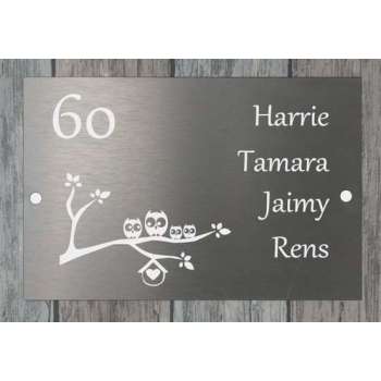 Naambordje voordeur RVS|Naambord 20x30cm