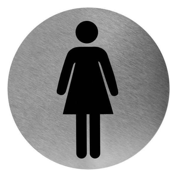 RVS Pictogram vrouw voor vlakke oppervlakkeneven inclusief sterke tape RVS Pictogram vrouw voor vlakke oppervlakkeneven inclusief sterke tape