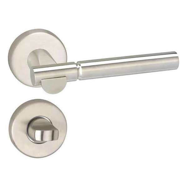 Impresso Bretton Deurklink – Deurbeslag – Rond – Rozet met Toiletsluiting – Zilver Impresso Bretton Deurklink – Deurbeslag – Rond – Rozet met Toiletsluiting – Zilver