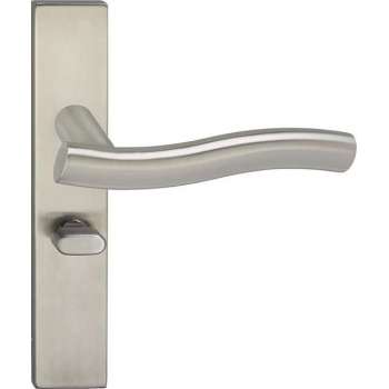 Impresso Chester Deurklink – Deurbeslag – Vierkant – Deurschild met Toiletsluiting – Zilver