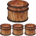 Relaxdays 4x deurstopper binnen - deurhouder roestvrij staal - deurbuffer - houtlook