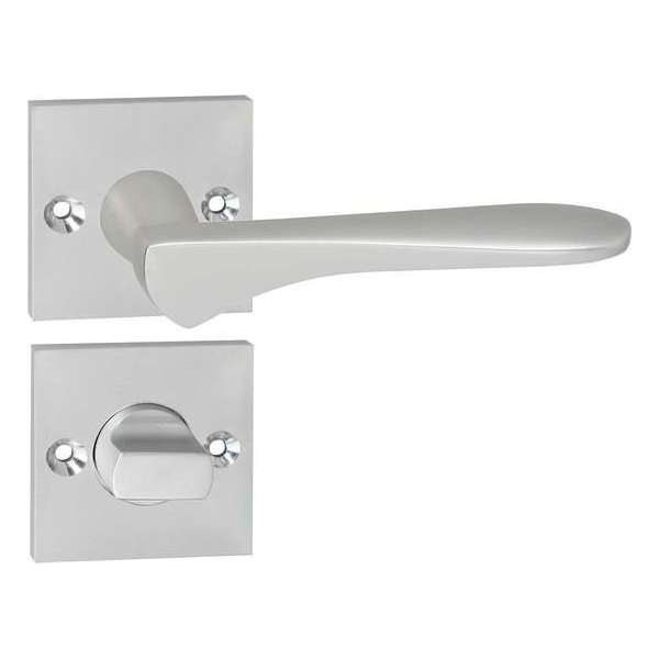 Impresso Watford Deurklink – Deurbeslag – Vierkant – Rozet met Schroeven en Toiletsluiting – Aluminium Impresso Watford Deurklink – Deurbeslag – Vierkant – Rozet met Schroeven en Toiletsluiting – Aluminium