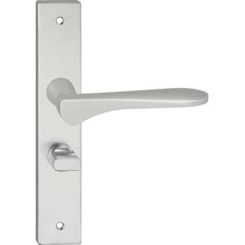Impresso Watford Deurklink – Deurbeslag – Vierkant – Deurschild met Schroeven en Toiletsluiting – Aluminium