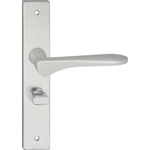 Impresso Watford Deurklink – Deurbeslag – Vierkant – Deurschild met Schroeven en Toiletsluiting – Aluminium Impresso Watford Deurklink – Deurbeslag – Vierkant – Deurschild met Schroeven en Toiletsluiting – Aluminium