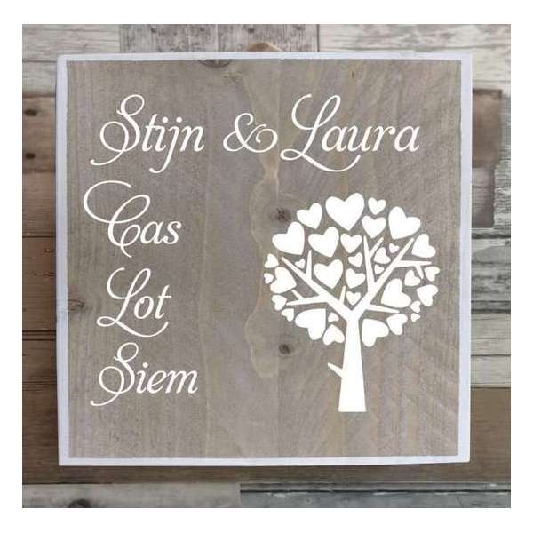 Naambordje voordeur steigerhout met witte of antraciete rand | houten naambord 20x20 cm Naambordje voordeur steigerhout met witte of antraciete rand | houten naambord 20x20 cm
