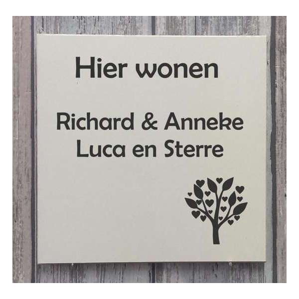 naambordje voordeur 20x20cm naambordje voordeur 20x20cm