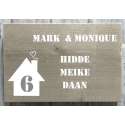 Naambordje voordeur steigerhout | houten naambord 30x20 cm