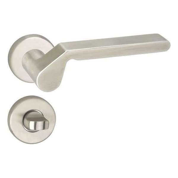 Impresso Boston Deurklink – Deurbeslag – Rond – Rozet met Toiletsluiting – Zilver Impresso Boston Deurklink – Deurbeslag – Rond – Rozet met Toiletsluiting – Zilver