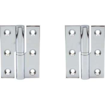 Paumelle - 70x50mm - Messing gepolijst chroom - Linksdraaiend - 2 stuks