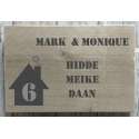 Naambordje voordeur steigerhout | houten naambord 30x20 cm