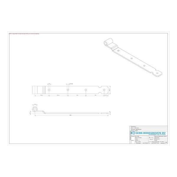 GB Heng voor vlakwerk voor pen diameter 16mm elektrolytisch verzinkt 400mm 44707 GB Heng voor vlakwerk voor pen diameter 16mm elektrolytisch verzinkt 400mm 44707