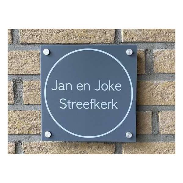 Naambordje voordeur cirkel strak grijs Naambordje voordeur cirkel strak grijs