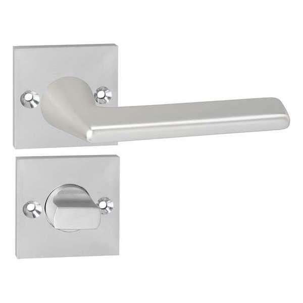 Impresso Bristol Deurklink – Deurbeslag – Vierkant – Rozet met Schroeven en Toiletsluiting – Zilver Impresso Bristol Deurklink – Deurbeslag – Vierkant – Rozet met Schroeven en Toiletsluiting – Zilver