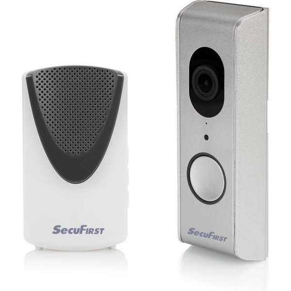 SecuFirst DID701S Wifi deurbel met camera met draadloze gong Zilver Grijs - 1080P SecuFirst DID701S Wifi deurbel met camera met draadloze gong Zilver Grijs - 1080P