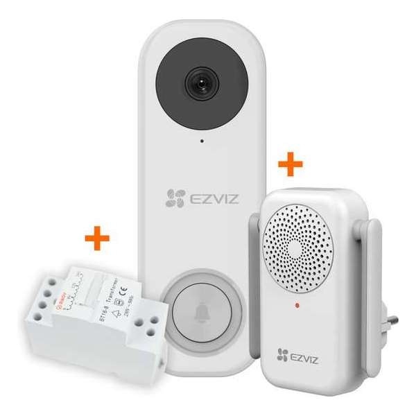 DB1C Kit (met Chime & Transformer) - Wifi-videodeurbelkit - werkt met Google Assistent - Zonder Abonnement -Wit DB1C Kit (met Chime & Transformer) - Wifi-videodeurbelkit - werkt met Google Assistent - Zonder Abonnement -Wit