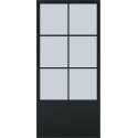 Barnwoodweb Schuifdeur staal en glas 6 vaks kickplate helder glas 100x235 | Inclusief schuifdeursysteem en deurgreep