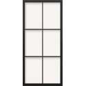 Barnwoodweb Schuifdeur staal en glas 6 vaks melkglas 100x235 | Inclusief schuifdeursysteem en deurgreep