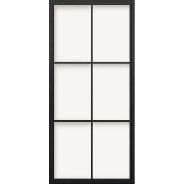 Barnwoodweb Schuifdeur staal en glas 6 vaks melkglas 100x235 | Inclusief schuifdeursysteem en deurgreep Barnwoodweb Schuifdeur staal en glas 6 vaks melkglas 100x235 | Inclusief schuifdeursysteem en deurgreep