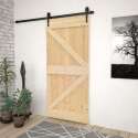 vidaXL Schuifdeur met beslag 90x210 cm massief grenenhout