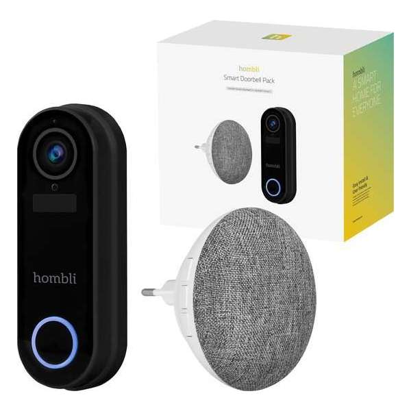 Hombli Smart Doorbell 2 Pack - Black (incl. Chime 2) Hombli Smart Doorbell 2 Pack - Black (incl. Chime 2)