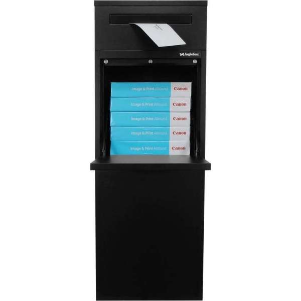 Logixbox Complete Set - Pakketbrievenbus - Frontbox DeLuxe Achteruitname Uni - Postvak - Stardust Black