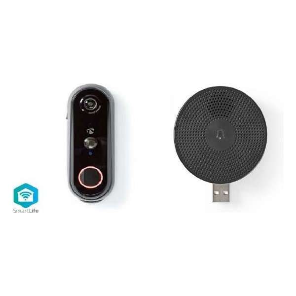 Wi-Fi Smart Videodeurbel met draadloze gong | Full HD 1080p Wi-Fi Smart Videodeurbel met draadloze gong | Full HD 1080p